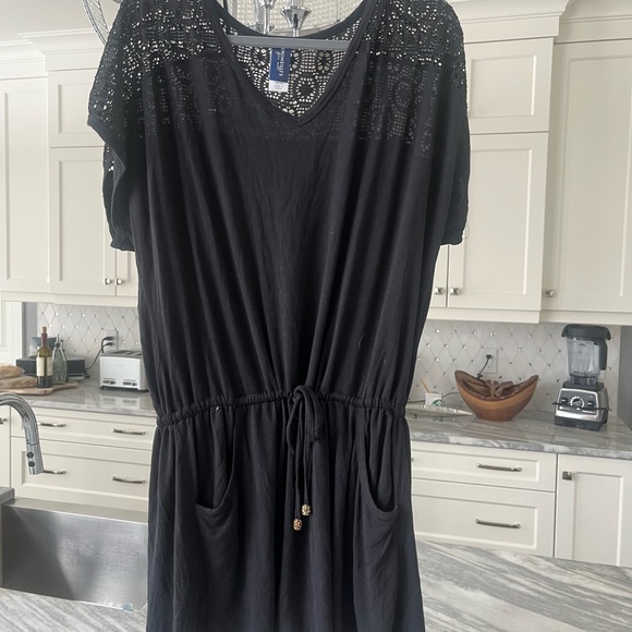 SWIMSUITS FOR 🌴🧉ALL resort 🌴🧉wear cover up top size 14/16 black cute! 🌴🧉 - Picture 5 of 17